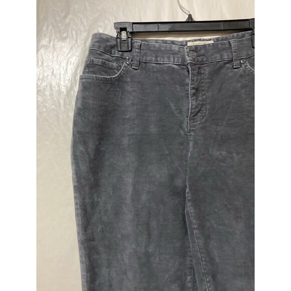 ST JOHN'S BAY Women Gray Corduroy BOOT CUT Pants Cotton Stretch Straight Size 10 - Picture 4 of 7